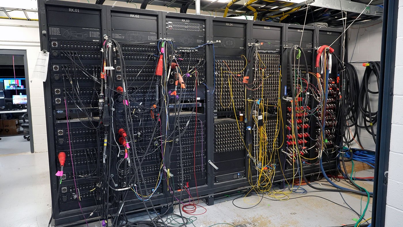 Enterprise Center patch bay on game day