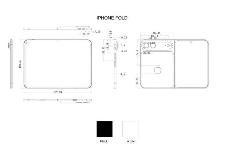 Alleged iPhone Ultra/Fold schematics from a case manufacturer (upscaled).