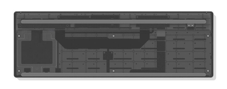 The keyboard has a modular design typical of Framework.