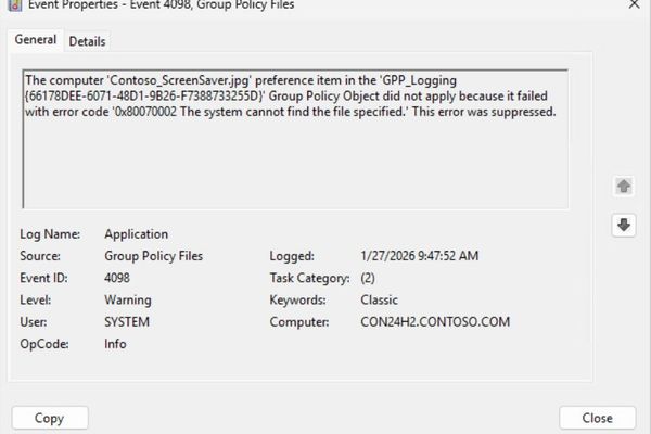 Microsoft Finally Fixes Group Policy Preferences Diagnostics with Event ID 4117