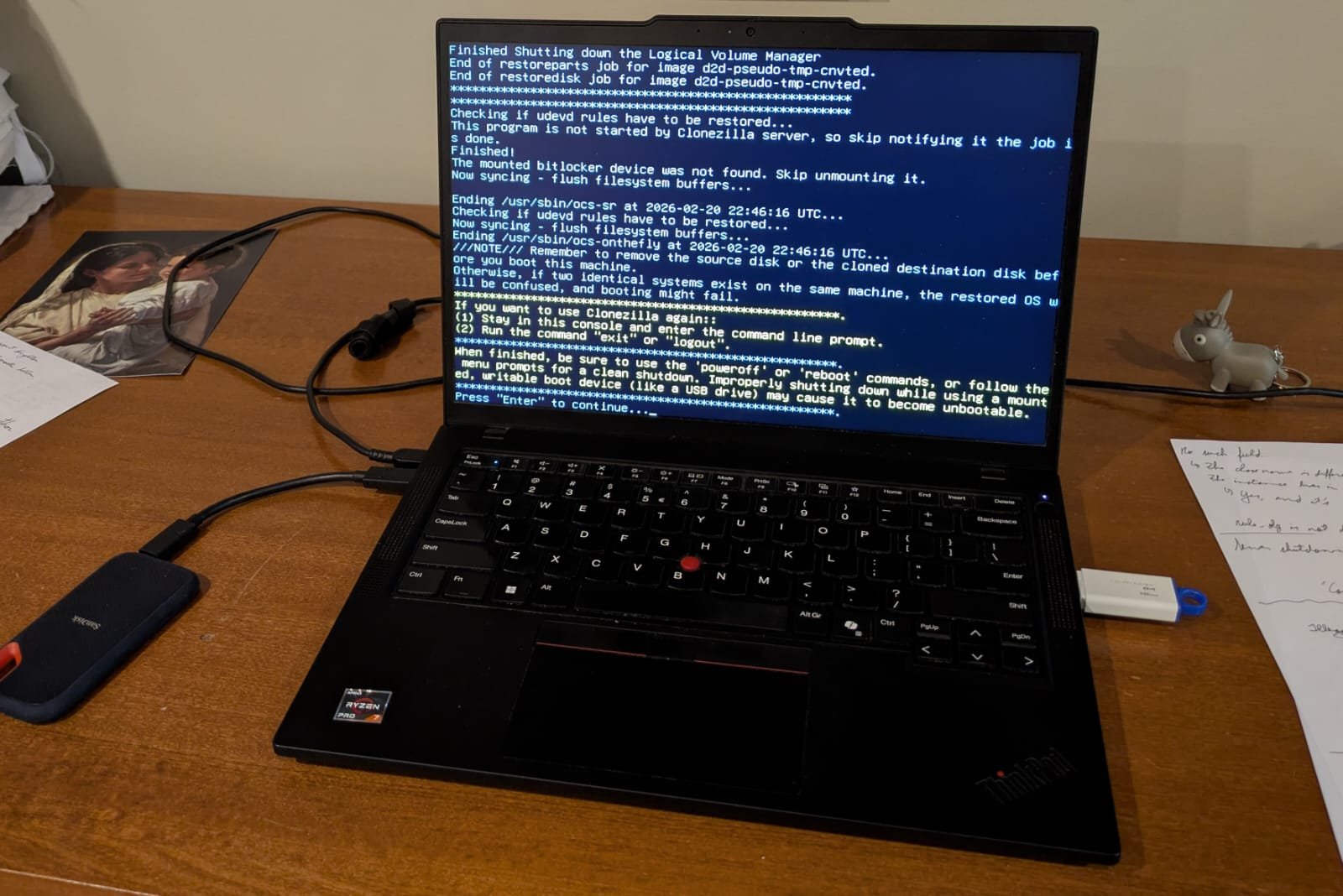 Mirroring the external SSD to my laptop’s internal drive