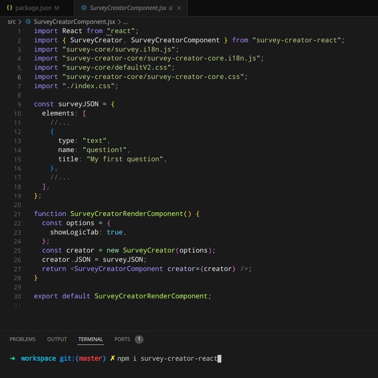 SurveyJS custom survey software