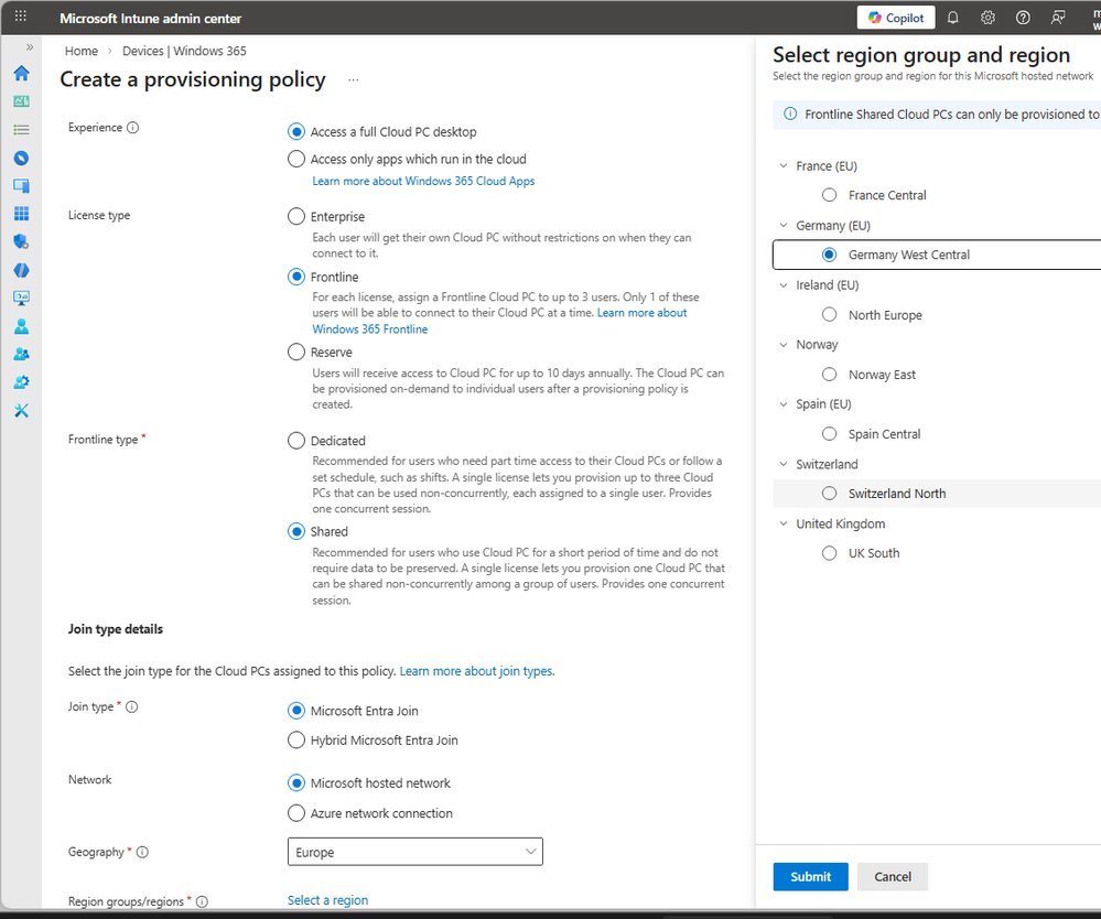 Frontline shared mode expands to Germany West Central & Switzerland North