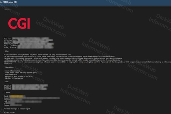 Sweden's E-Government Platform Source Code Leaked in Major CGI Sverige Breach