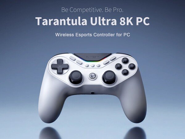 The GameSir Tarantula Ultra 8K PC connects via USB-C and 2.4GHz wireless.