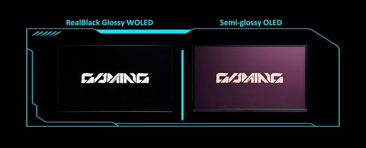 Gigabyte's RealBlack glossy coating vs. semi-glossy coating