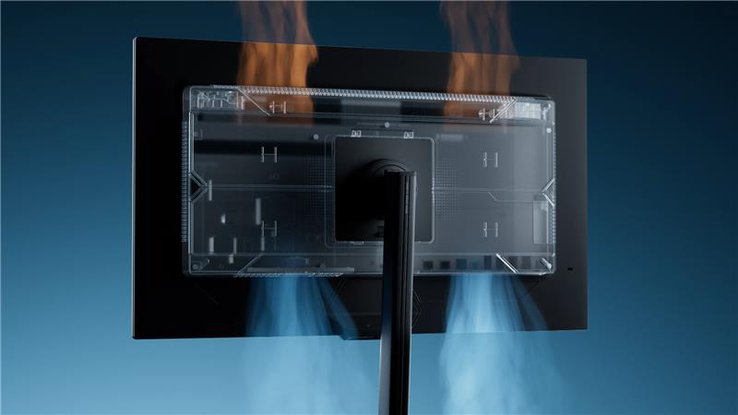 The Gigabyte MO32U24 gaming monitor boasts a fanless cooling system
