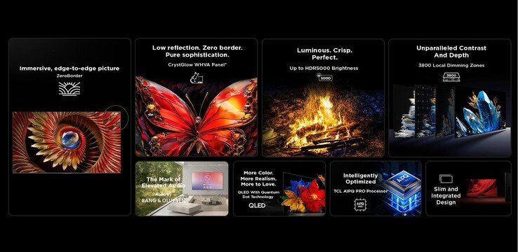 The TCL 98-inch QM8K mini LED TV sports around 3,760 dimming zones, allowing for superb contrast ratios.