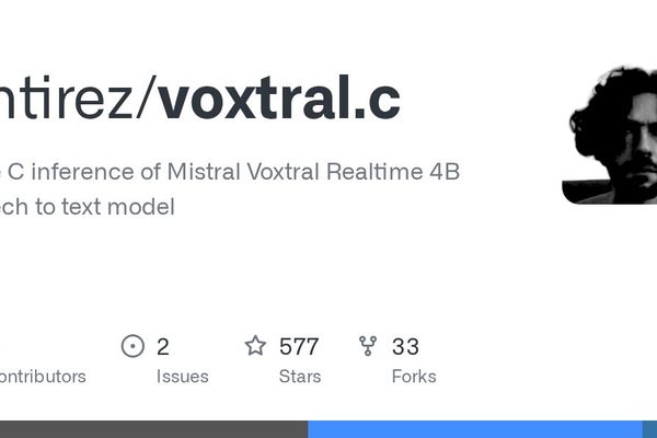 Voxtral Realtime 4B Gets Pure C Implementation for Portable Speech-to-Text