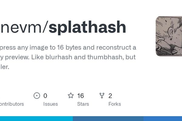 SplatHash: Compressing Images to 16 Bytes for Lightning-Fast Previews