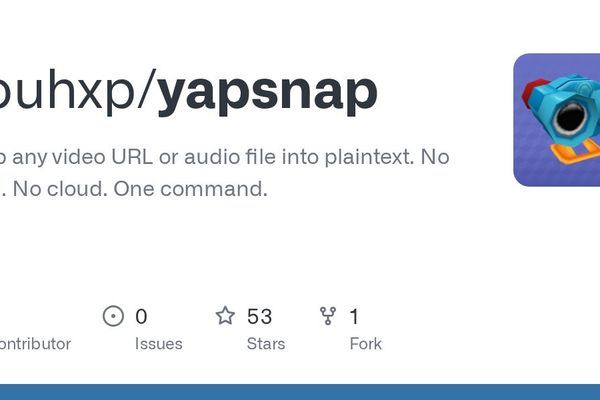yapsnap: Fast, Offline Video Transcription Tool Runs Entirely on CPU