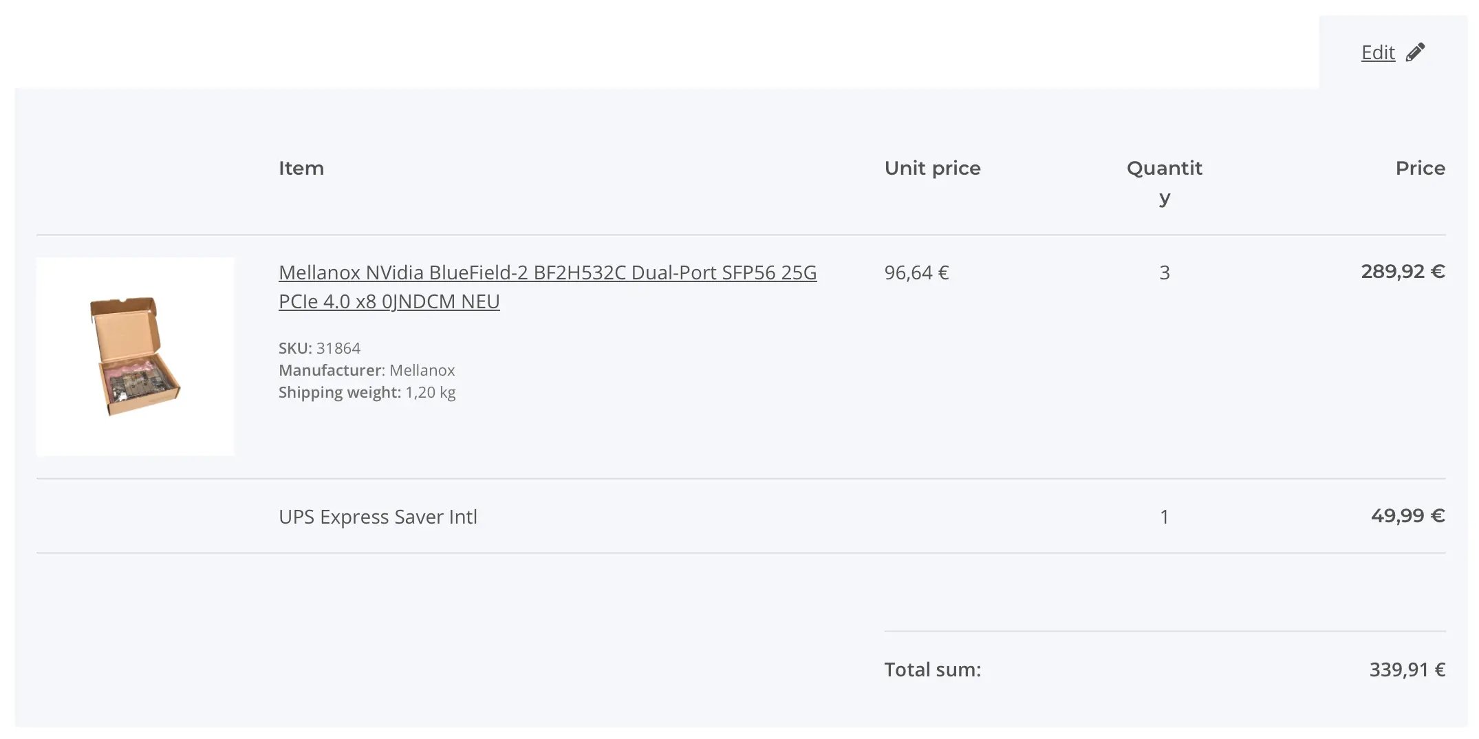 Mellanox NVidia BlueField-2 NICs order