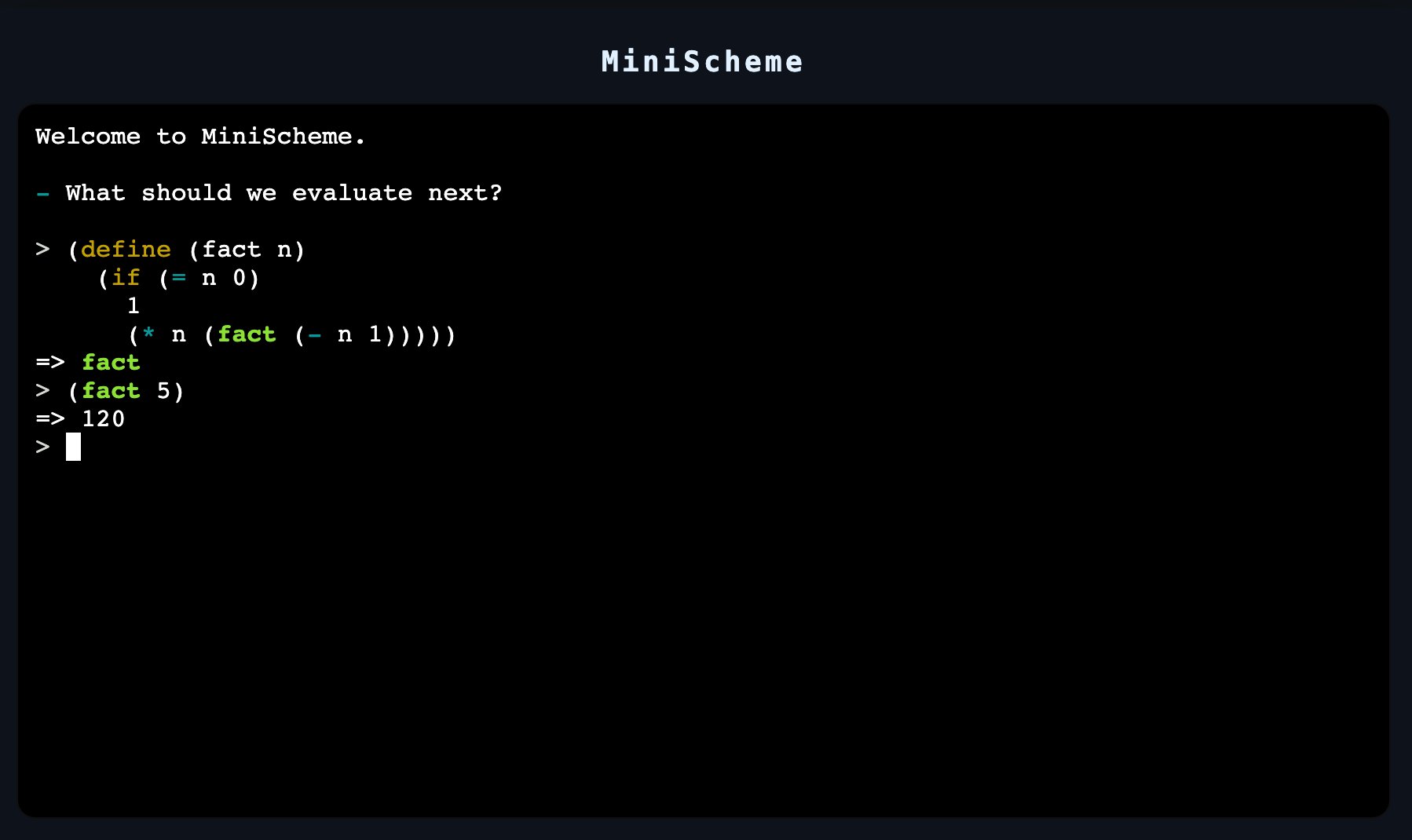 MiniScheme example