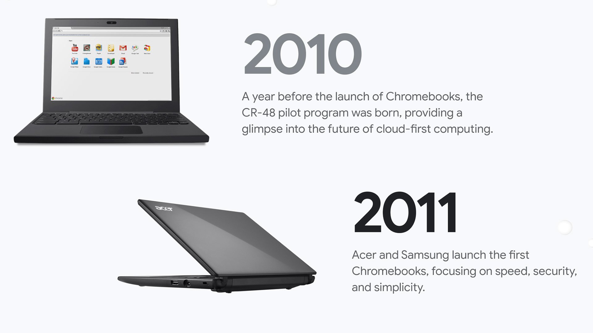 The first Chromebooks