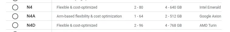 Google Cloud N4 instances