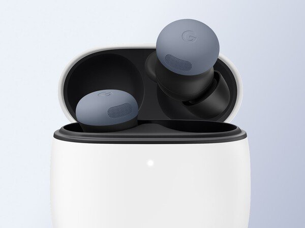 The Pixel Buds Pro 2 in Moonstone.