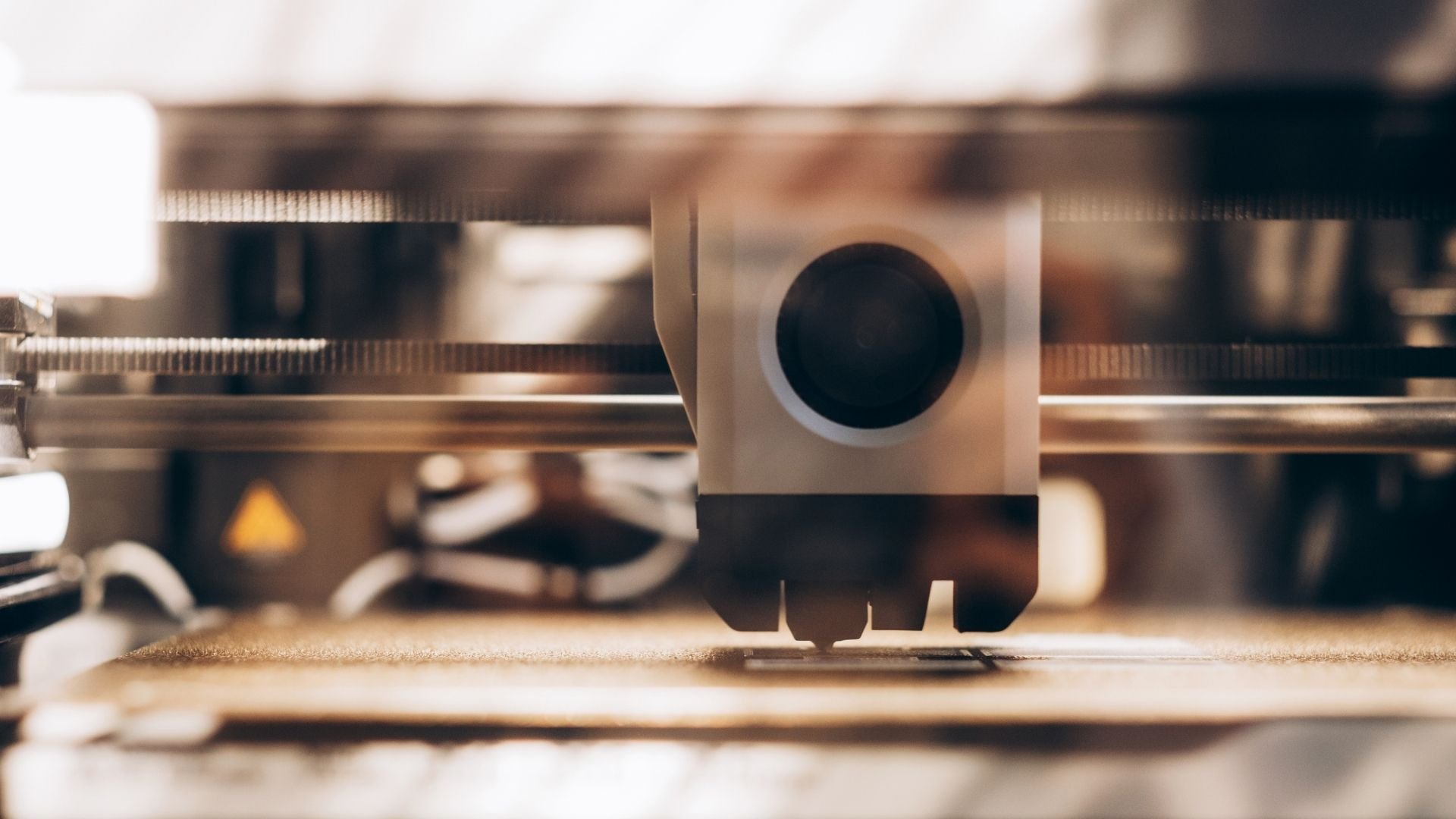 3D Printing nozzle up close during print