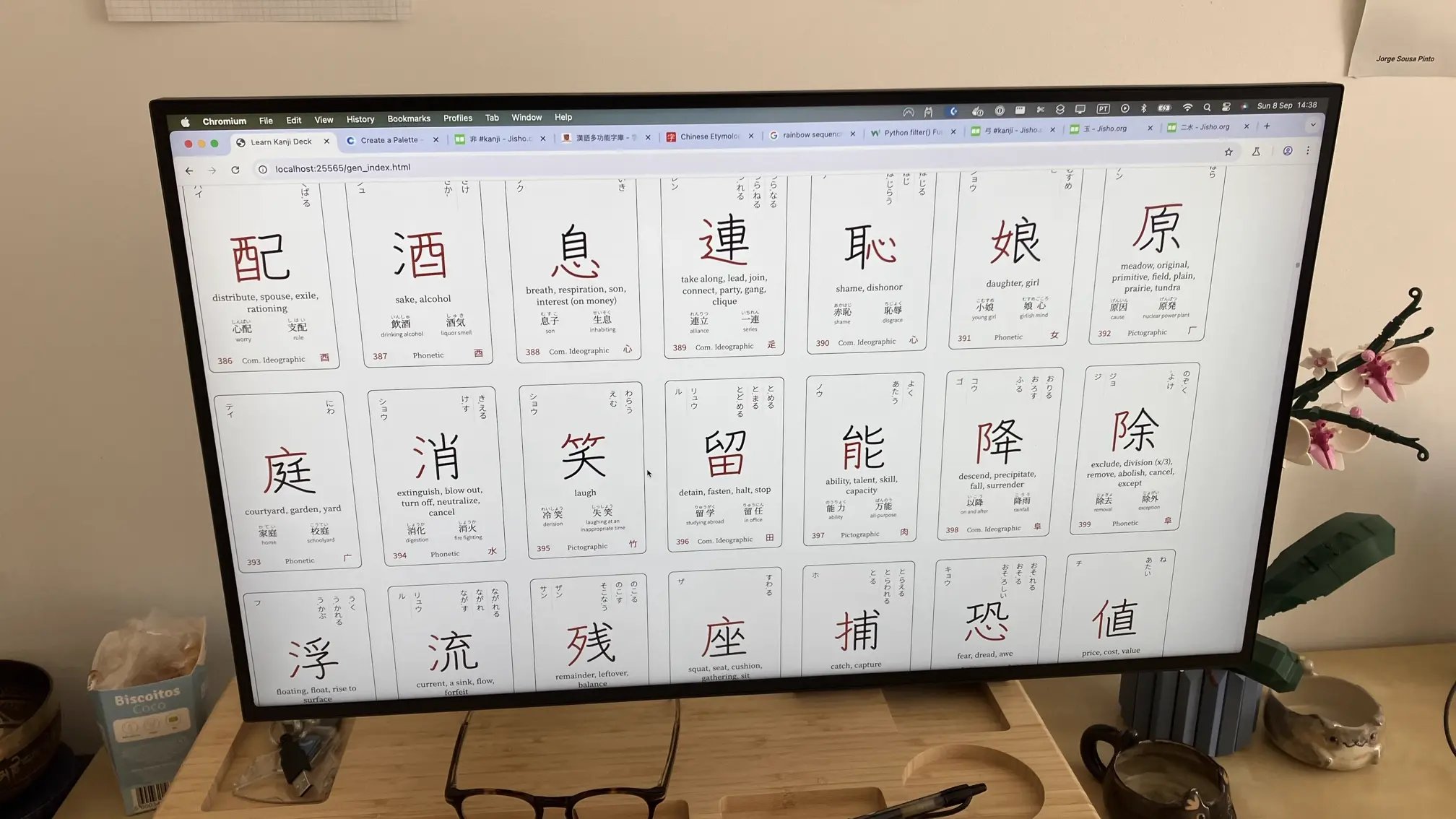 Fig 3. Webpage with HTML Kanjideck cards