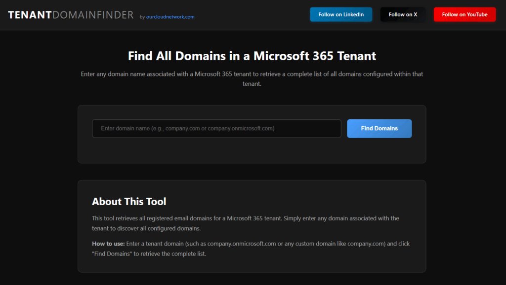 Enumerate M365 tenant domains