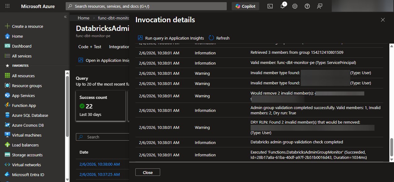 How to use Azure Functions with Python to enforce least privilege in Azure Databricks