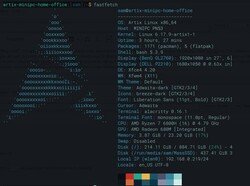 Artix gives users complete control over their system, for better or for worse. (Image source: Fastfetch of own PC)