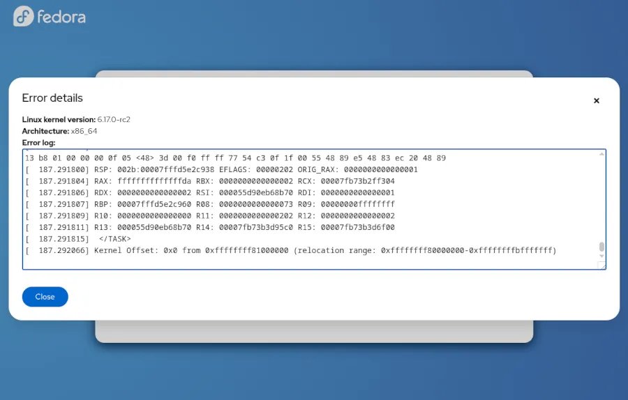 Fedora DRM Panic detailed example