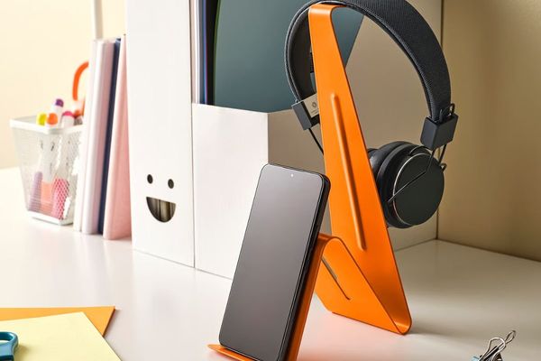 IKEA's Möjlighet Headset/Tablet Stand Gets a Vibrant Orange Makeover