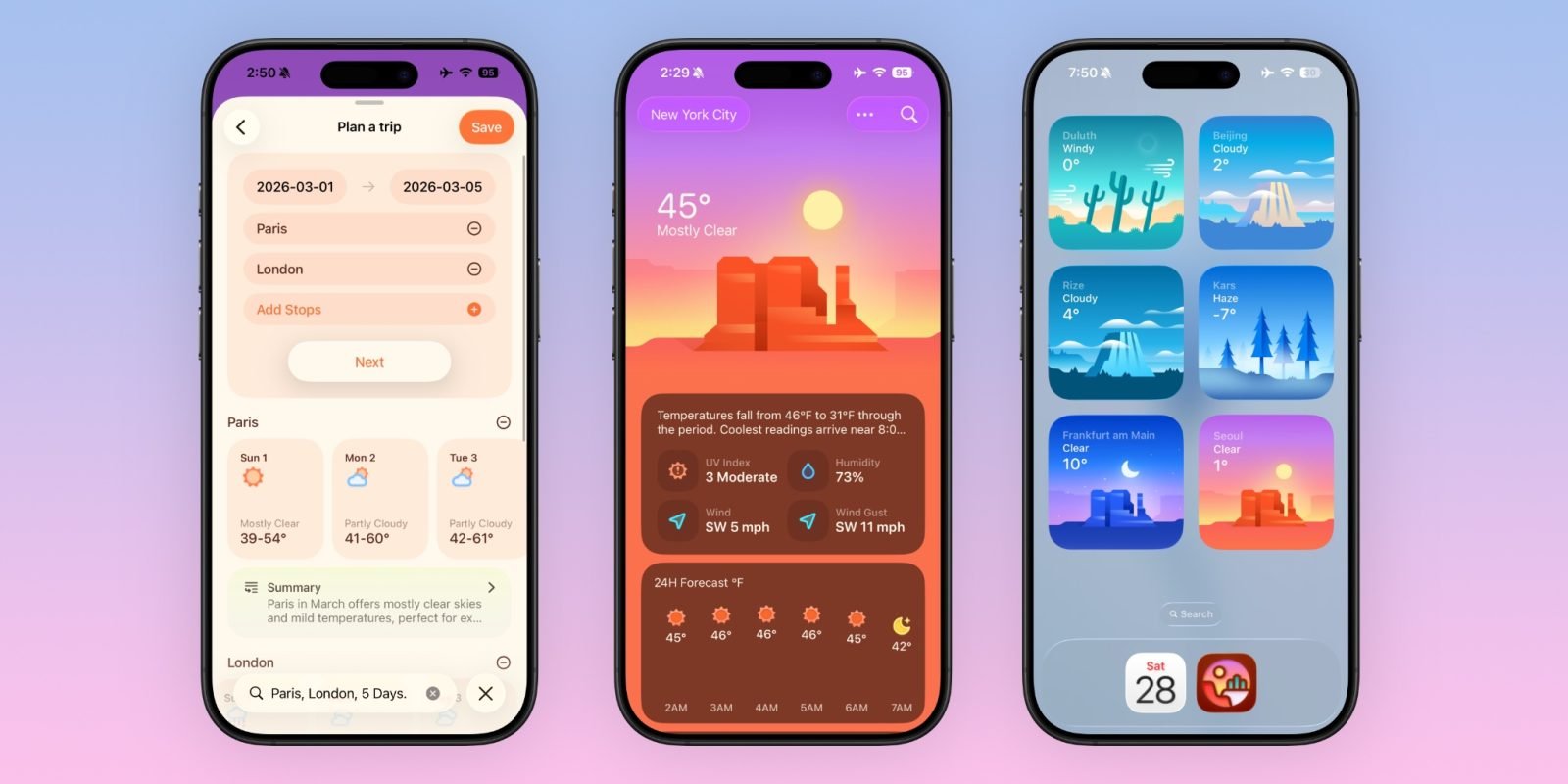 Indie App Spotlight: 'Weather mini' packs trip forecasts and more in a beautiful design - 9to5Mac