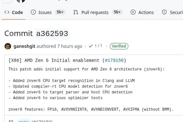 AMD Zen 6 Compiler Support Lands Early in LLVM/Clang