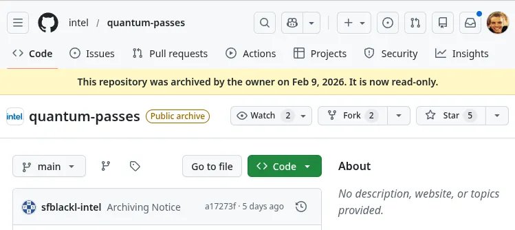 Intel Quantum Passes archived