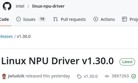 Intel NPU Driver 1.30 Released For Linux