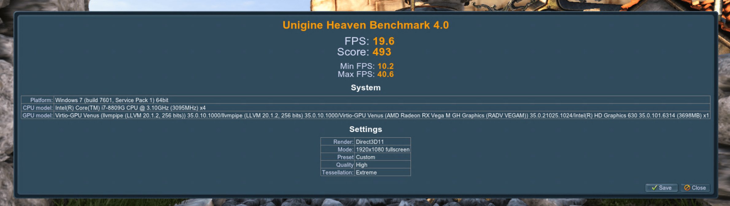 Unigine Heaven on DXVK + Venus