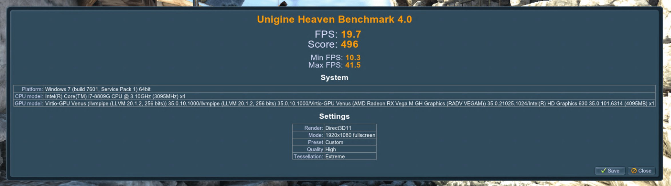 Unigine Heaven on Neptune