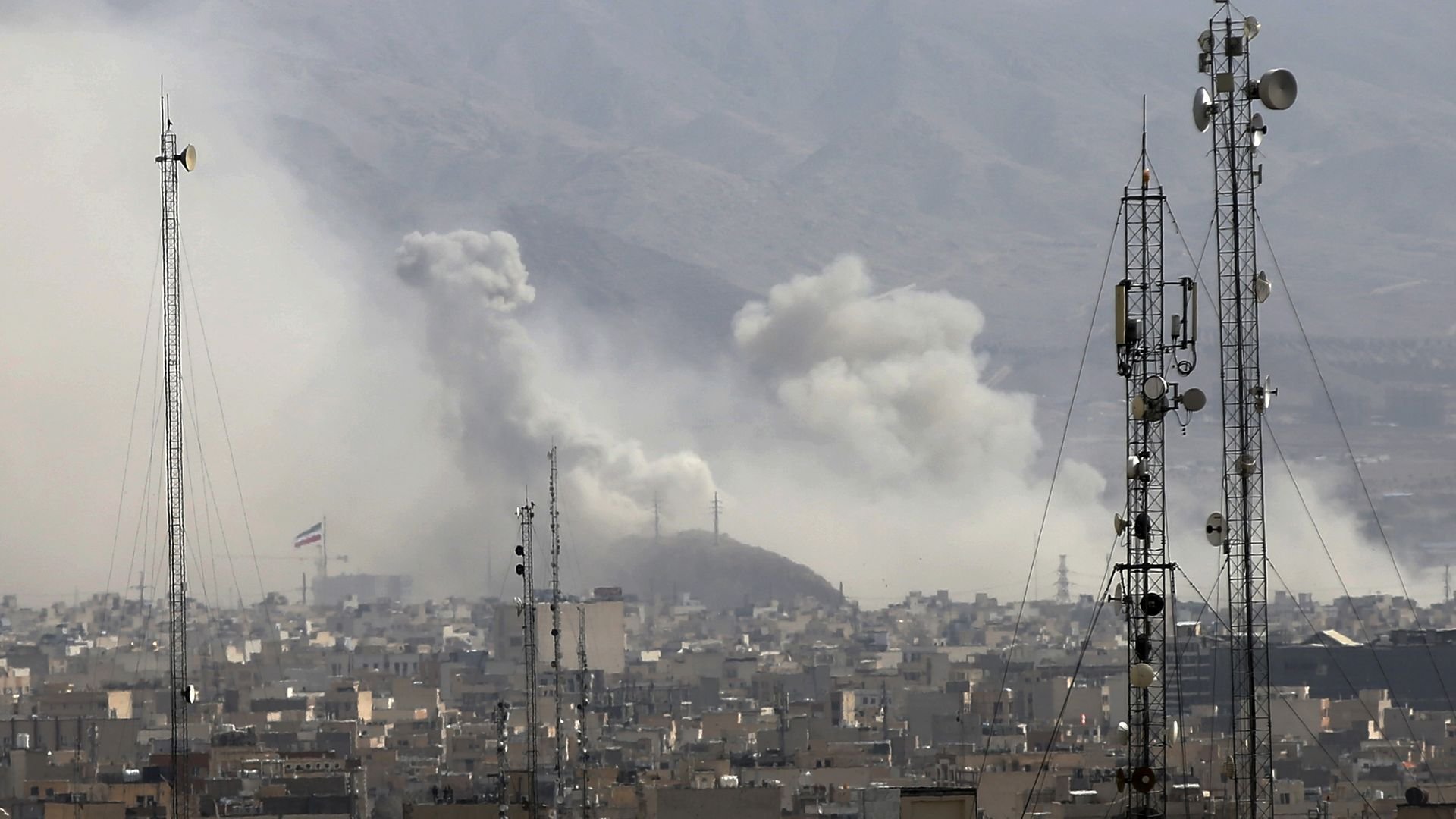 Smoke from bombing in Iran