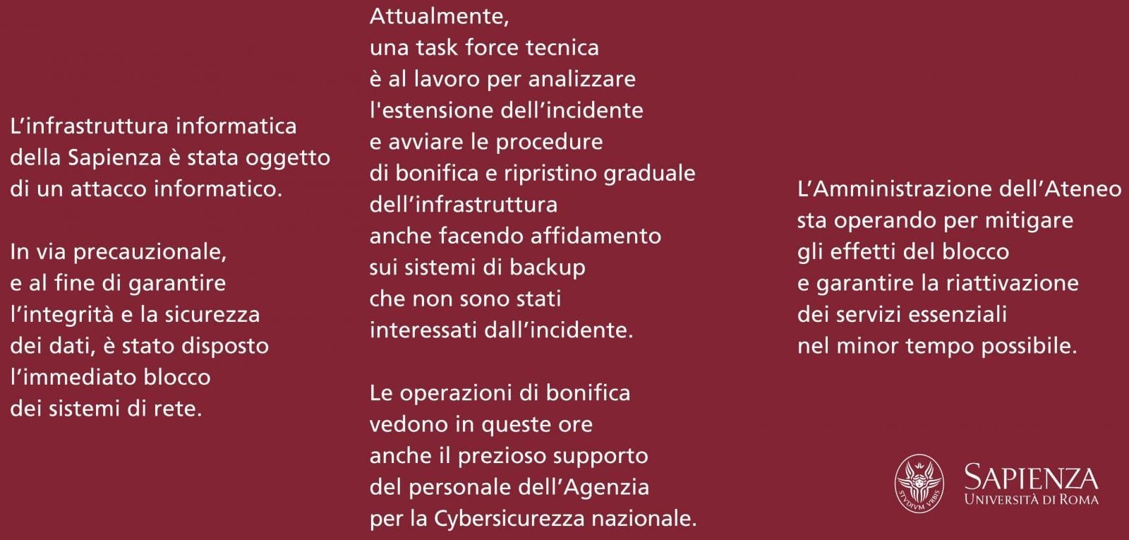 Original statement about the cyberattack