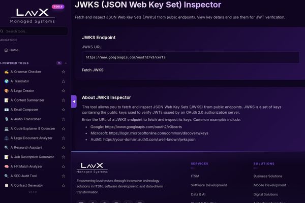 JWKS Inspector: Unlock Secure Token Verification with LavX
