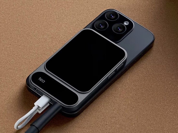 The Khadas Tea Pro battery-powered DAC can magnetically attach to compatible phones. (Image source: Khadas)