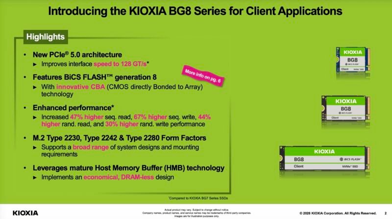 Kioxia BG8 Introduction