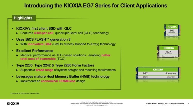 Kioxia EG7 Highlights Large