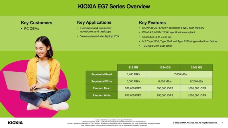Kioxia EG7 Series Overview Large