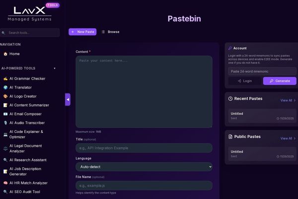 LavX Pastebin: The Secure Foundation for Code Sharing and Collaboration