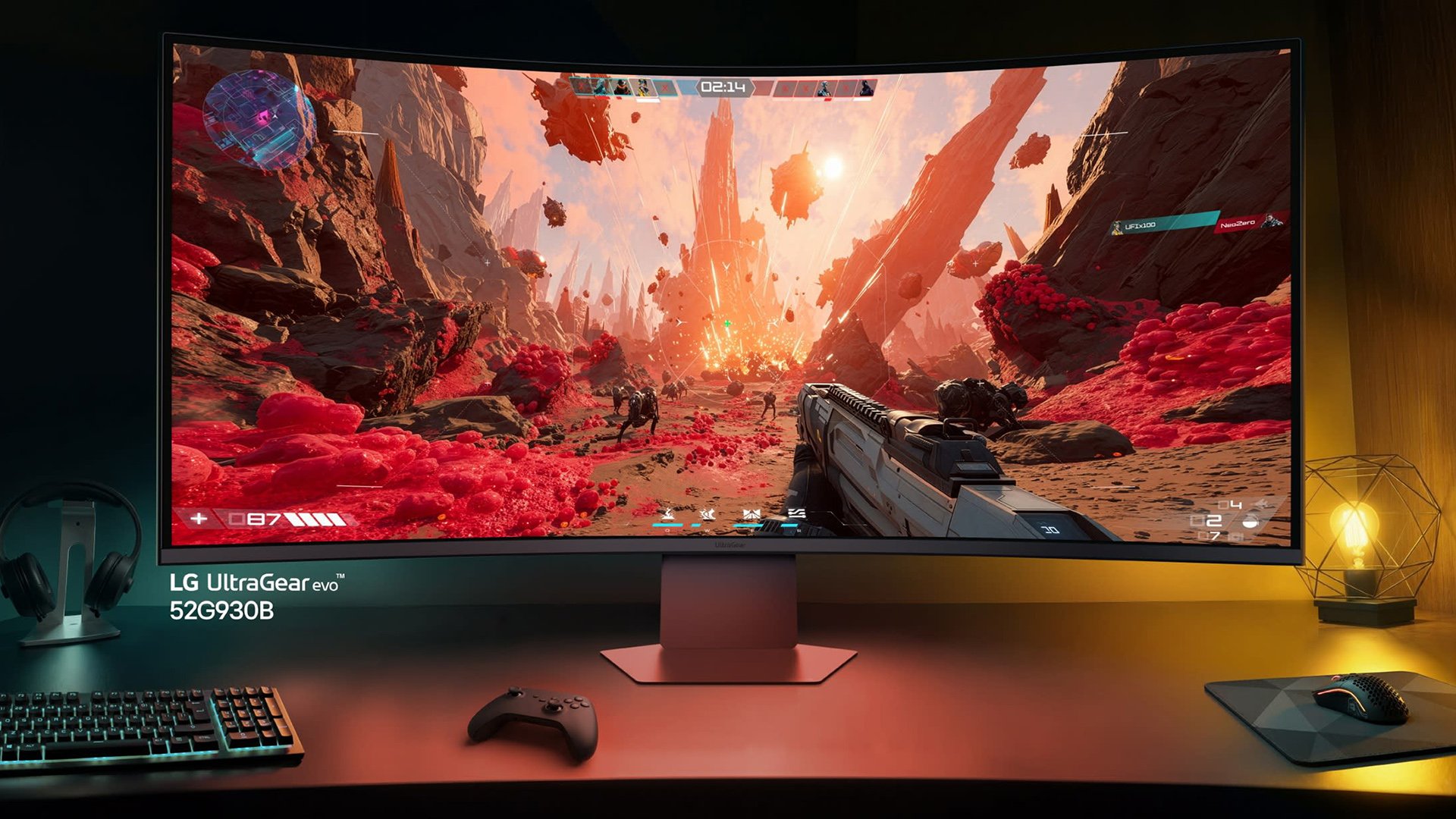 The LG UltraGear evo G9 52G930B 52-inch curved gaming monitor