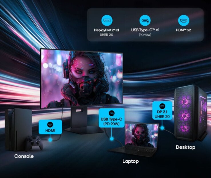 The UltraGear 32GX870B continas four video inputs, including a USB Type-C port that can recharge devices at up to 90 W.