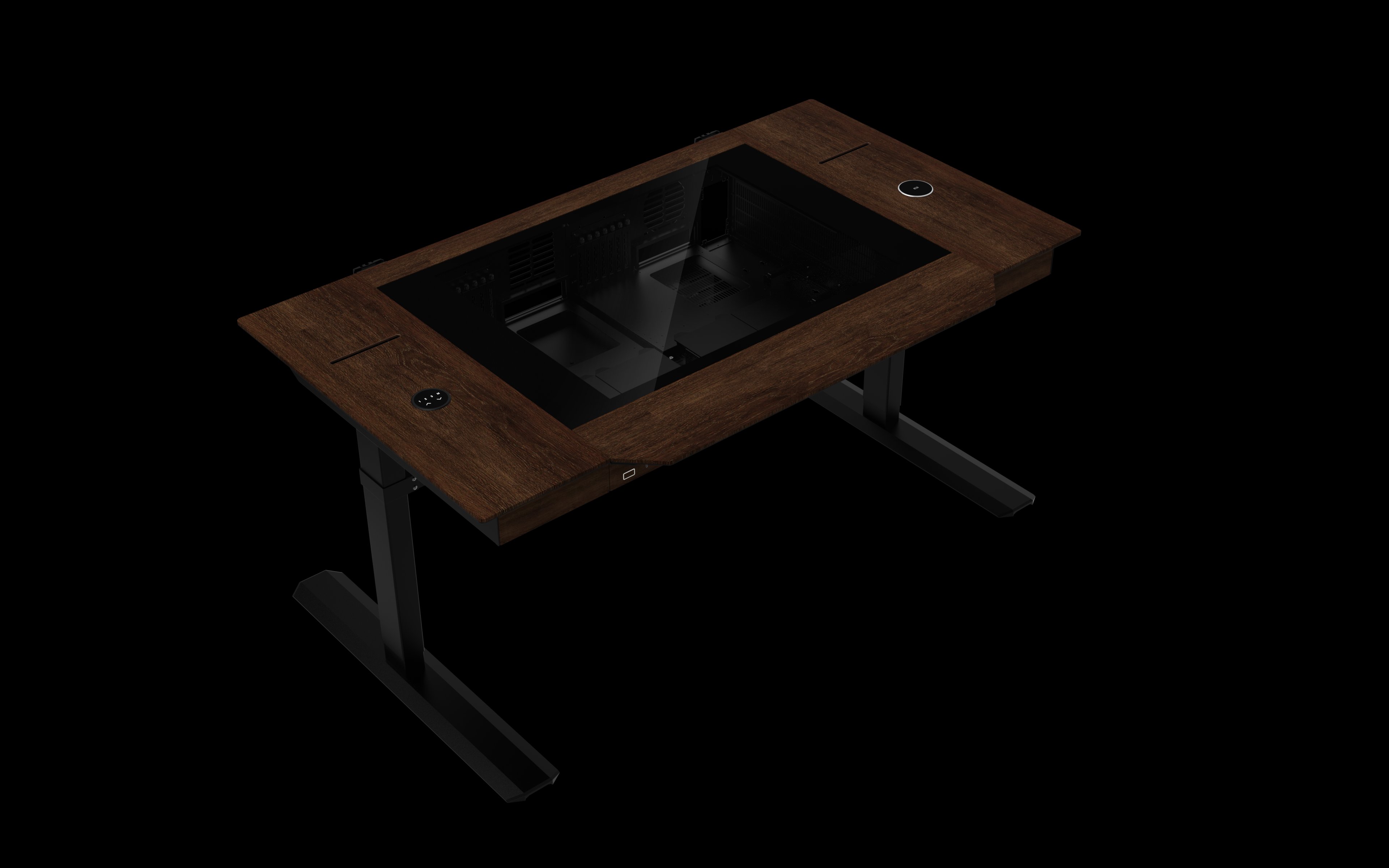 The Lian Li DK07 Wood motorized standing desk