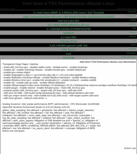 Intel Xeon 6 TSX Performance Ubuntu Linux