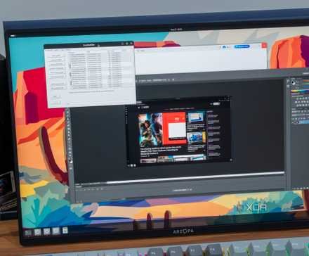 A computer screen showing Windows apps running on Ubuntu through Wine