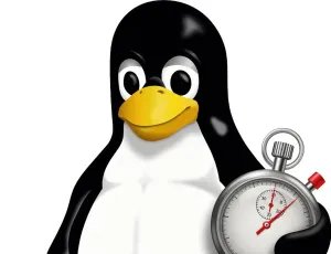 Tux with stopwatch
