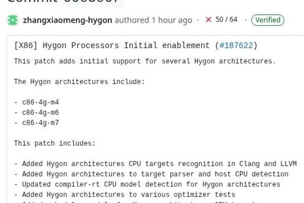 LLVM/Clang Merges Initial Hygon x86 CPU Targets Ahead of the 23.1 Release