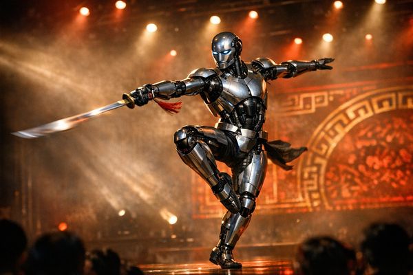 Lunar New Year 2026: Humanoid robots wield swords in kung fu gala performance