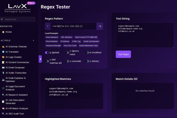 Master Regex Debugging Instantly with LavX's RegEx Tester – No Server Lag, Pure Browser Power